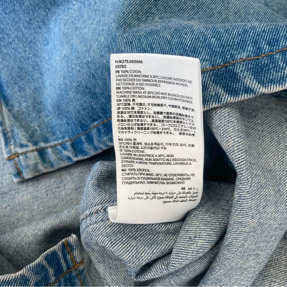 Ami Paris Coeur Denim Overshirt Button Down Shirt Oversized Heart Blue Jean M - Picture 10 of 15